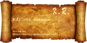 Kürti Rebeka névjegykártya